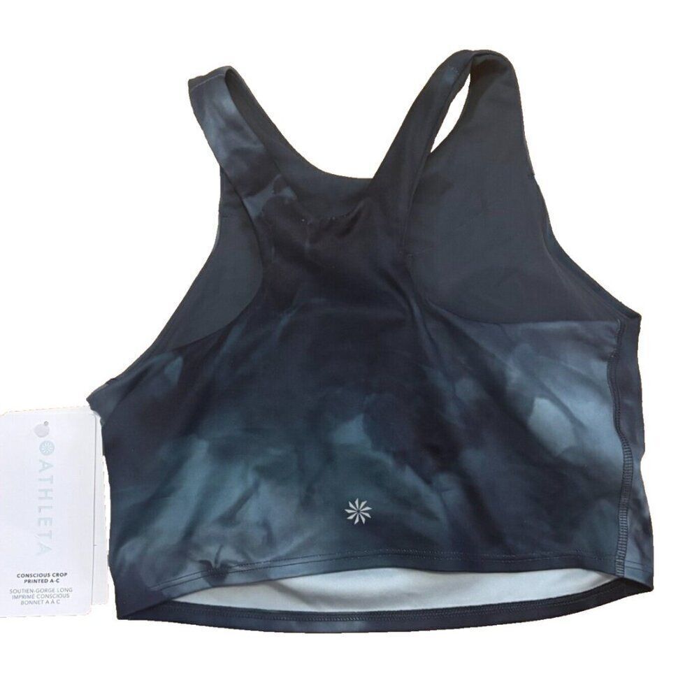 Athleta Womens XS Conscious Crop Printed A-C Top Blue/Green NEW WITH TAGS - Picture 3 of 7